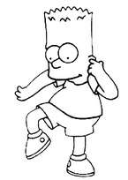 coloriage bart simpson se gratte l oreille